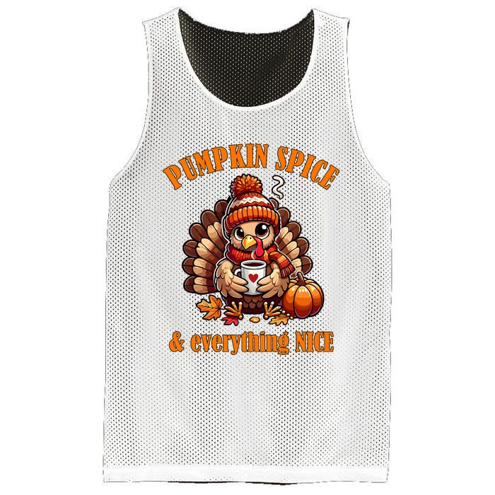 Pumpkin Spice And Everything Nice Thanksgiving Women Mesh Reversible Basketball Jersey Tank