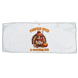 Pumpkin Spice And Everything Nice Thanksgiving Women Large Microfiber Waffle Golf Towel