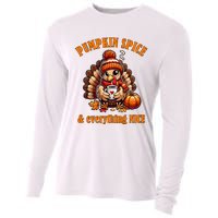 Pumpkin Spice And Everything Nice Thanksgiving Women Cooling Performance Long Sleeve Crew