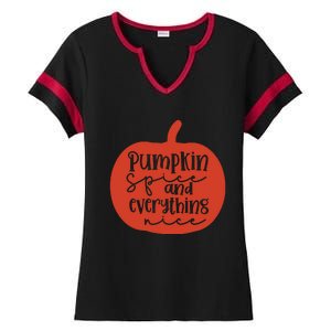 Pumpkin Spice And Everything Nice Ladies Halftime Notch Neck Tee