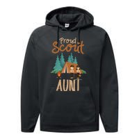 Proud Scout Aunt Camping Scout Scouting Leader Adventure Performance Fleece Hoodie