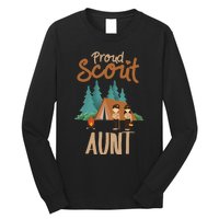 Proud Scout Aunt Camping Scout Scouting Leader Adventure Long Sleeve Shirt