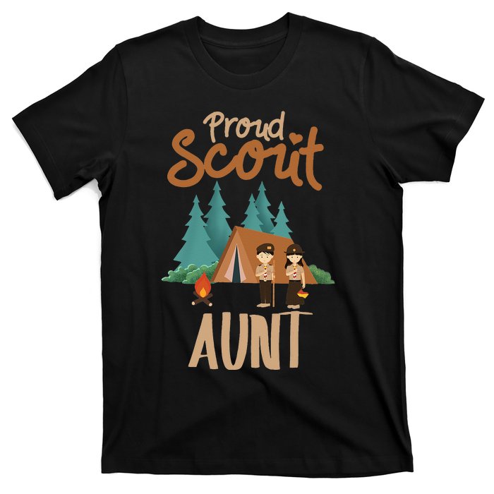 Proud Scout Aunt Camping Scout Scouting Leader Adventure T-Shirt