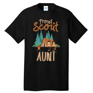 Proud Scout Aunt Camping Scout Scouting Leader Adventure Tall T-Shirt