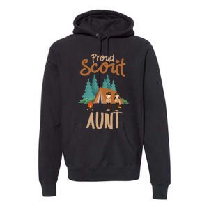 Proud Scout Aunt Camping Scout Scouting Leader Adventure Premium Hoodie