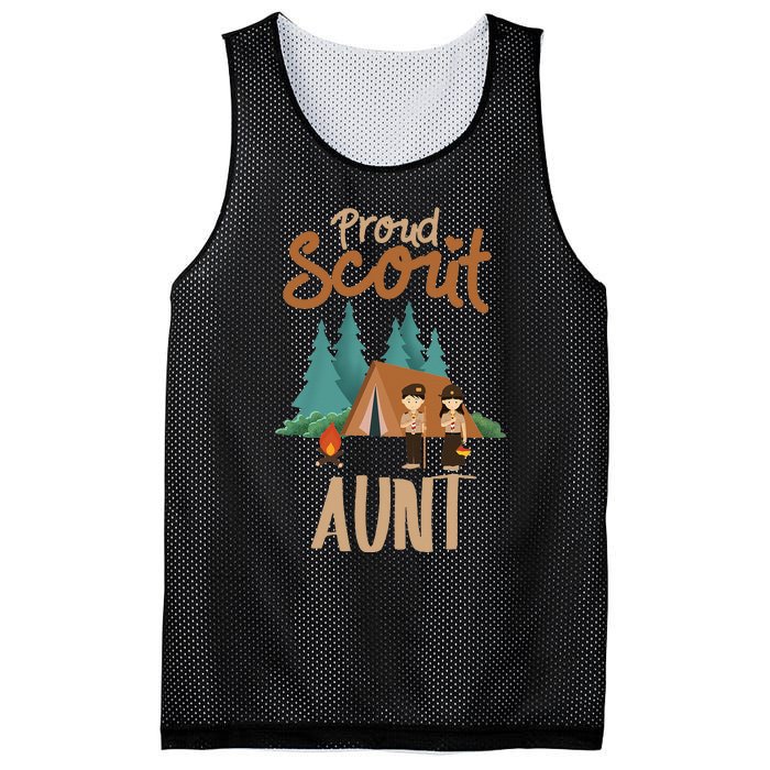 Proud Scout Aunt Camping Scout Scouting Leader Adventure Mesh Reversible Basketball Jersey Tank