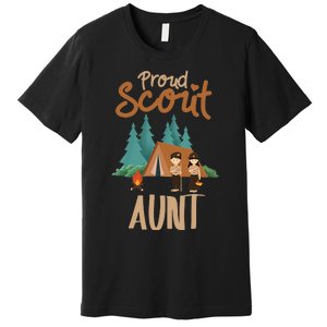 Proud Scout Aunt Camping Scout Scouting Leader Adventure Premium T-Shirt