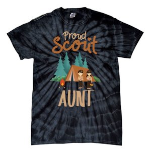 Proud Scout Aunt Camping Scout Scouting Leader Adventure Tie-Dye T-Shirt