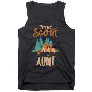 Proud Scout Aunt Camping Scout Scouting Leader Adventure Tank Top