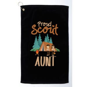 Proud Scout Aunt Camping Scout Scouting Leader Adventure Platinum Collection Golf Towel