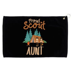 Proud Scout Aunt Camping Scout Scouting Leader Adventure Grommeted Golf Towel