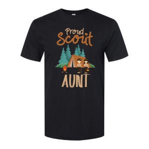 Proud Scout Aunt Camping Scout Scouting Leader Adventure Softstyle CVC T-Shirt