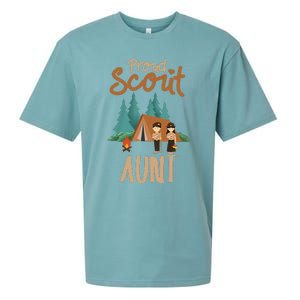 Proud Scout Aunt Camping Scout Scouting Leader Adventure Sueded Cloud Jersey T-Shirt