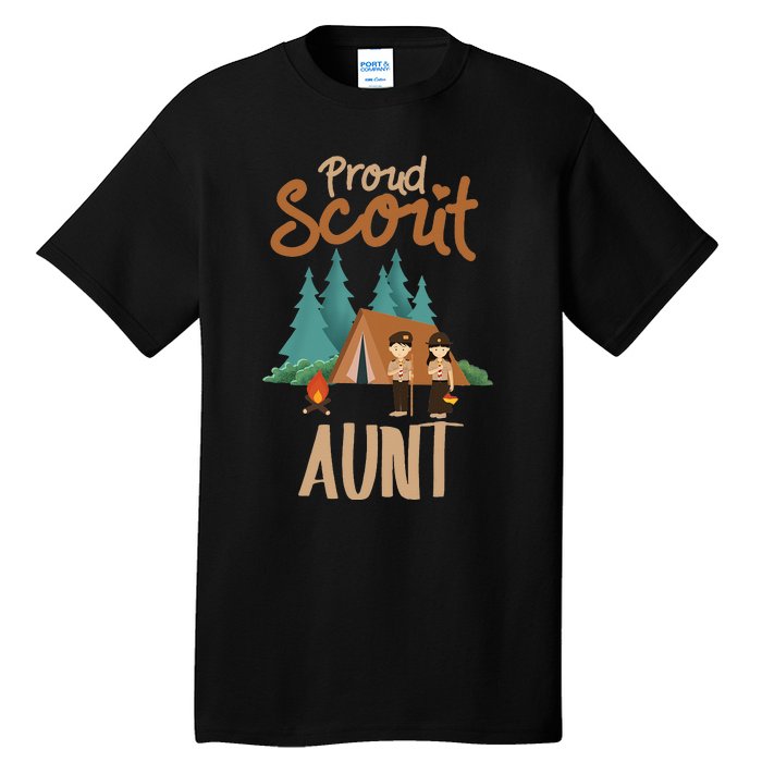 Proud Scout Aunt Camping Scout Scouting Leader Tall T-Shirt