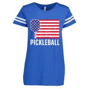 Paddle Sport American Flag Pickleball Lover Gift Enza Ladies Jersey Football T-Shirt