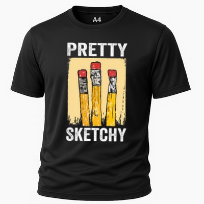 Pretty Sketchy Artist Pencils Sketch Sketching Paint Artist Performance Shirt