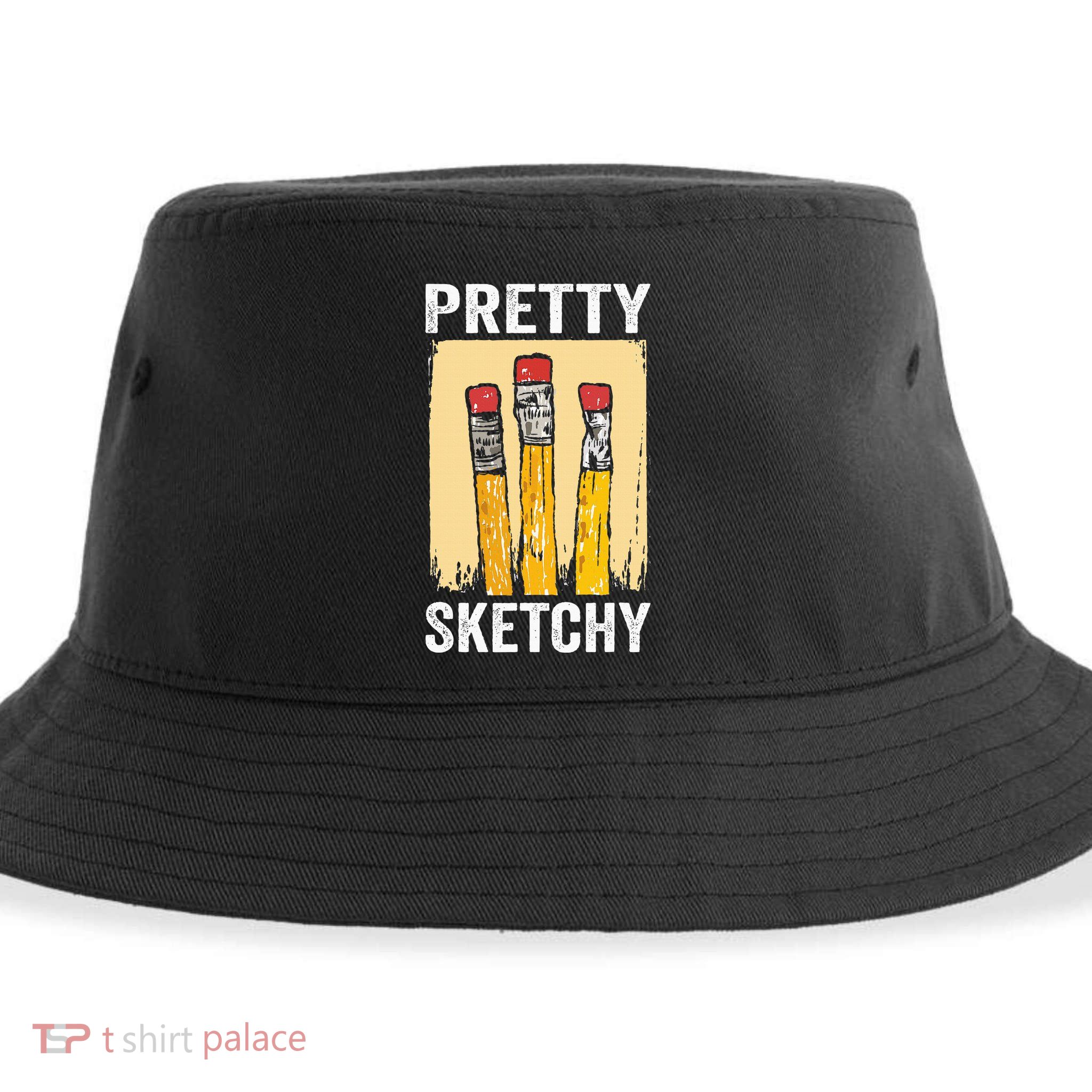 Pretty Sketchy Artist Pencils Sketch Sketching Paint Artist Sustainable Bucket Hat