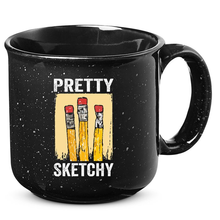 Pretty Sketchy Artist Pencils Sketch Sketching Paint Artist 15oz Campfire Ceramic Mug