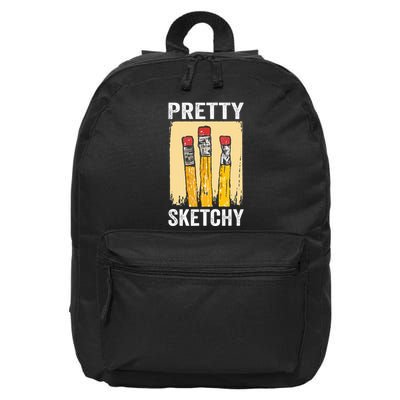 Pretty Sketchy Artist Pencils Sketch Sketching Paint Artist 16 in Basic Backpack