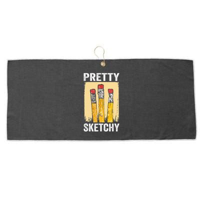 Pretty Sketchy Artist Pencils Sketch Sketching Paint Artist Large Microfiber Waffle Golf Towel