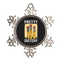 Pretty Sketchy Artist Pencils Sketch Sketching Paint Artist Metallic Star Ornament