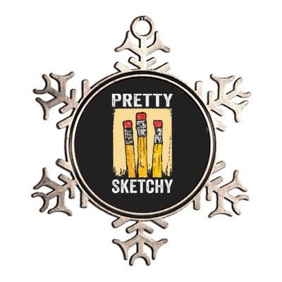 Pretty Sketchy Artist Pencils Sketch Sketching Paint Artist Metallic Star Ornament