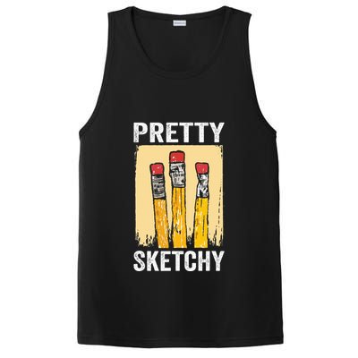 Pretty Sketchy Artist Pencils Sketch Sketching Paint Artist PosiCharge Competitor Tank