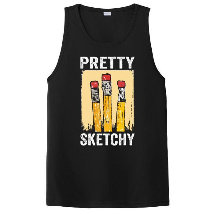 Pretty Sketchy Artist Pencils Sketch Sketching Paint Artist PosiCharge Competitor Tank