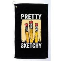 Pretty Sketchy Artist Pencils Sketch Sketching Paint Artist Golf Towel