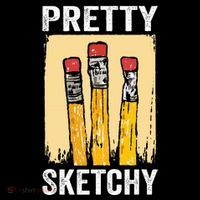 Pretty Sketchy Artist Pencils Sketch Sketching Paint Artist Womens T-Shirt