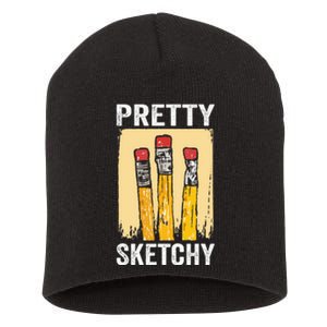 Pretty Sketchy Artist Pencils Sketch Sketching Paint Artist Short Acrylic Beanie