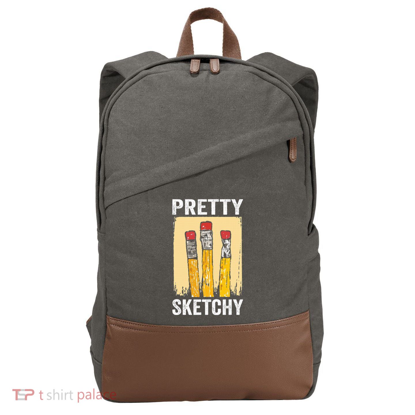 Pretty Sketchy Artist Pencils Sketch Sketching Paint Artist Cotton Canvas Backpack