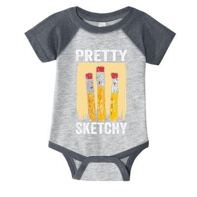 Pretty Sketchy Artist Pencils Sketch Sketching Paint Artist Infant Baby Jersey Bodysuit