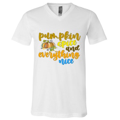 Pumpkin Spice And Everything Nice Halloween V-Neck T-Shirt