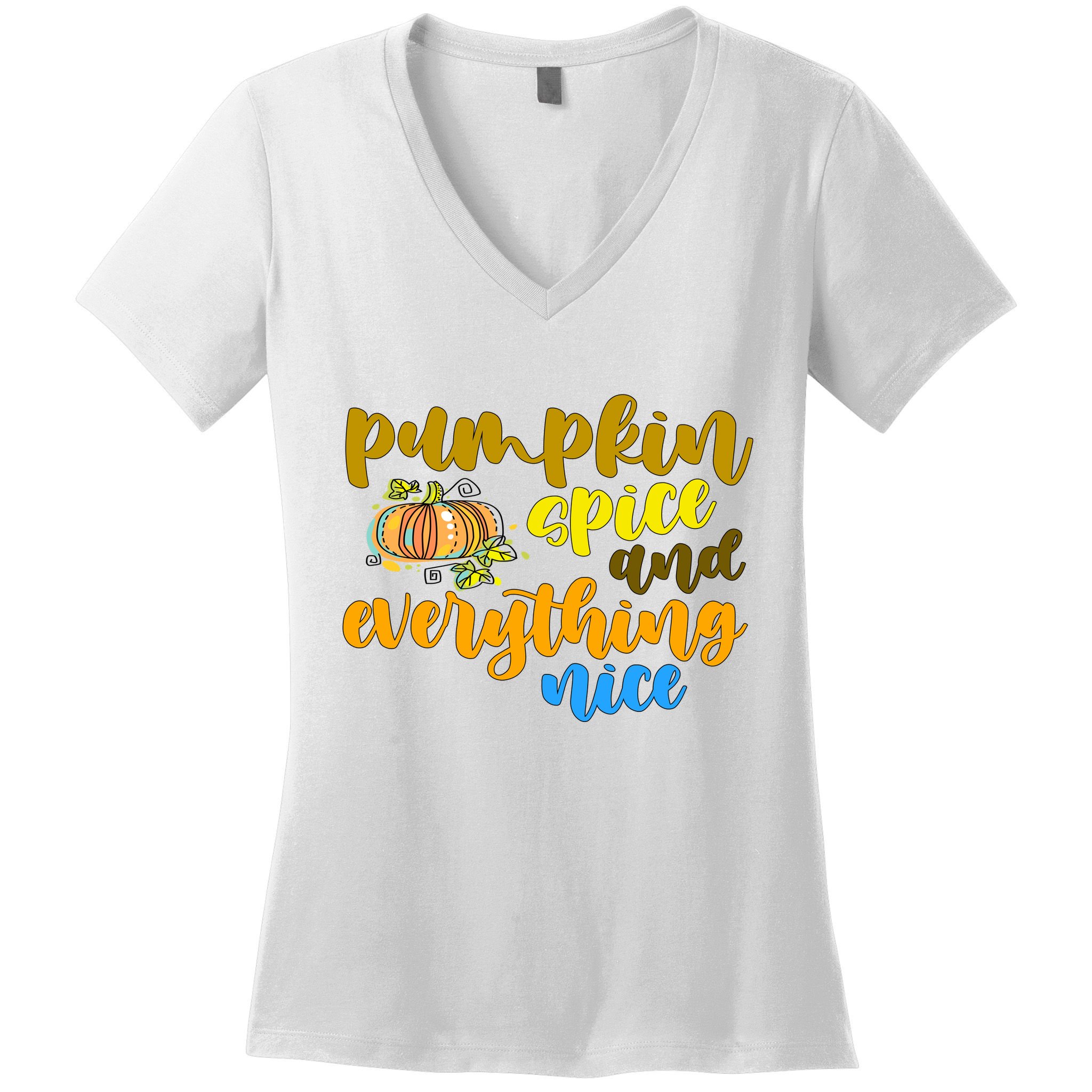 Pumpkin Spice And Everything Nice Halloween Women's V-Neck T-Shirt