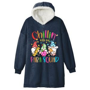 Para Squad Aka Teacher Christmas Chillin With My Gnomies Funny Gift Hooded Wearable Blanket