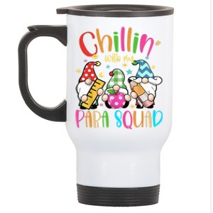 Para Squad Aka Teacher Christmas Chillin With My Gnomies Funny Gift Stainless Steel Travel Mug