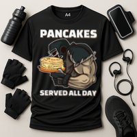 Pancakes Served All Day Football Offensive Lineman Pancake Cooling Performance Crew T-Shirt