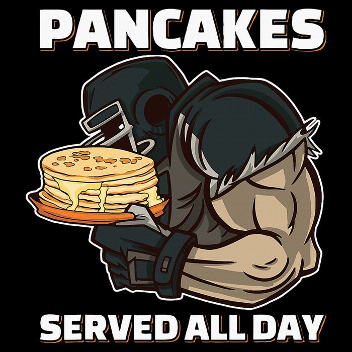 Pancakes Served All Day Football Offensive Lineman Pancake Cooling Performance Crew T-Shirt
