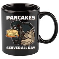 Pancakes Served All Day Football Offensive Lineman Pancake 11oz C Handle Ceramic Mug