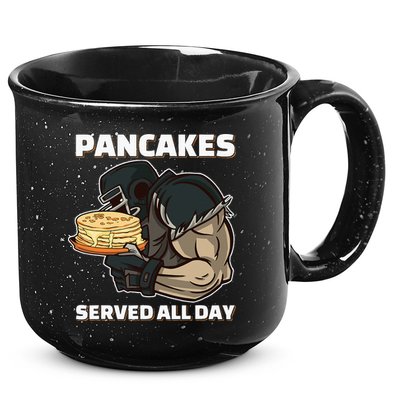 Pancakes Served All Day Football Offensive Lineman Pancake 15oz Campfire Ceramic Mug