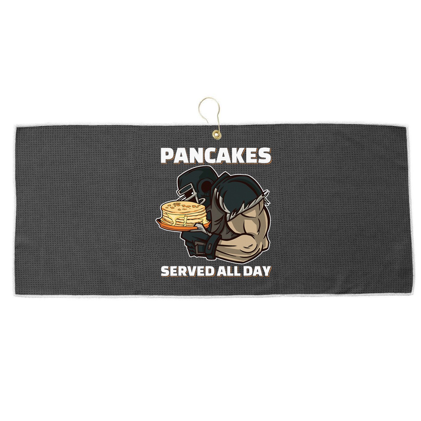 Pancakes Served All Day Football Offensive Lineman Pancake Large Microfiber Waffle Golf Towel