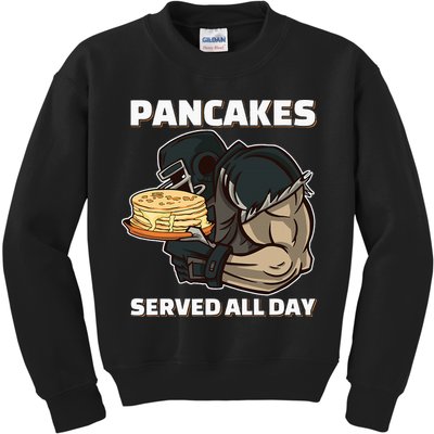 Pancakes Served All Day Football Offensive Lineman Pancake Kids Sweatshirt