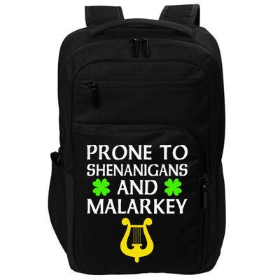 Proneo Shenanigans And Malarkey Funny St Patrick's Day Impact Tech Backpack