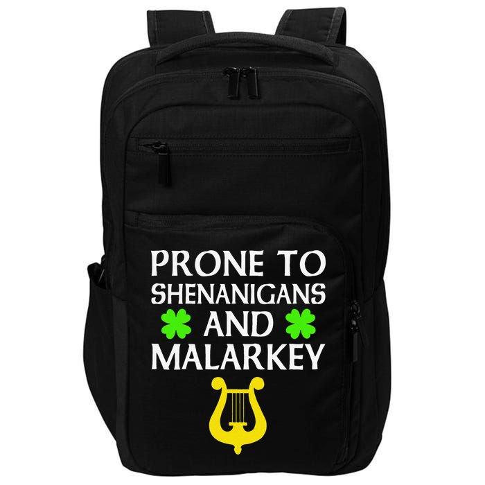 Proneo Shenanigans And Malarkey Funny St Patrick's Day Impact Tech Backpack
