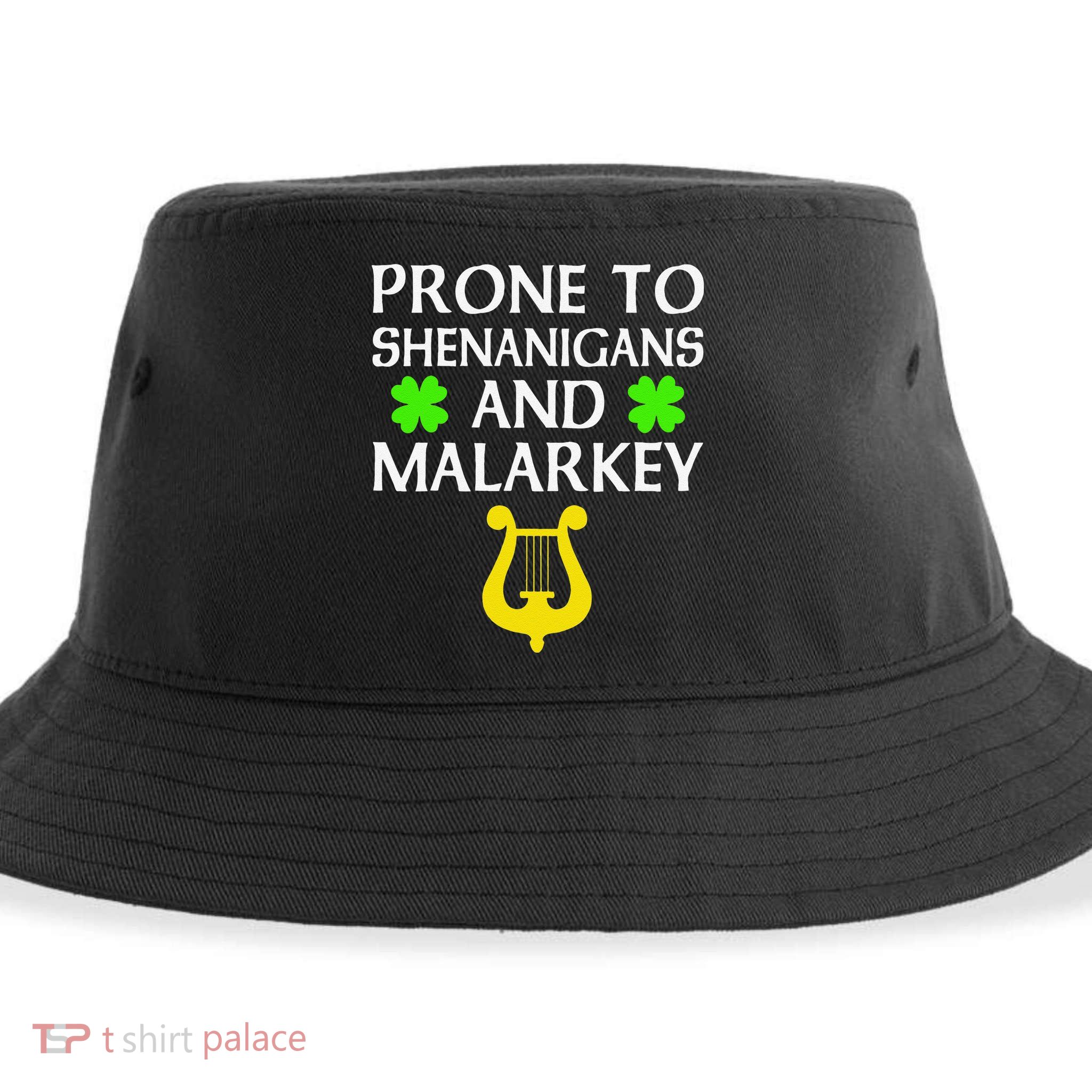 Proneo Shenanigans And Malarkey Funny St Patrick's Day Sustainable Bucket Hat