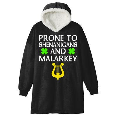 Proneo Shenanigans And Malarkey Funny St Patrick's Day Hooded Wearable Blanket
