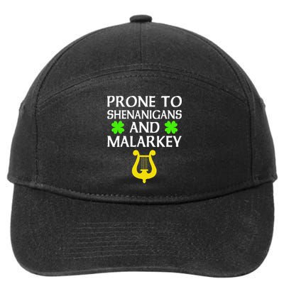 Proneo Shenanigans And Malarkey Funny St Patrick's Day 7-Panel Snapback Hat