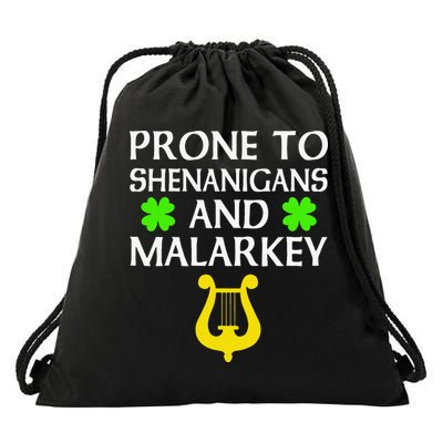 Proneo Shenanigans And Malarkey Funny St Patrick's Day Drawstring Bag