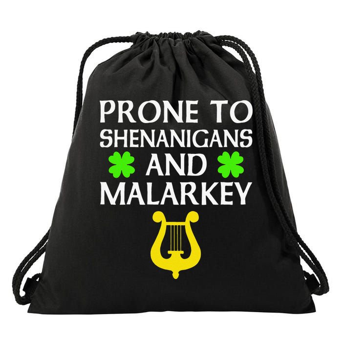 Proneo Shenanigans And Malarkey Funny St Patrick's Day Drawstring Bag